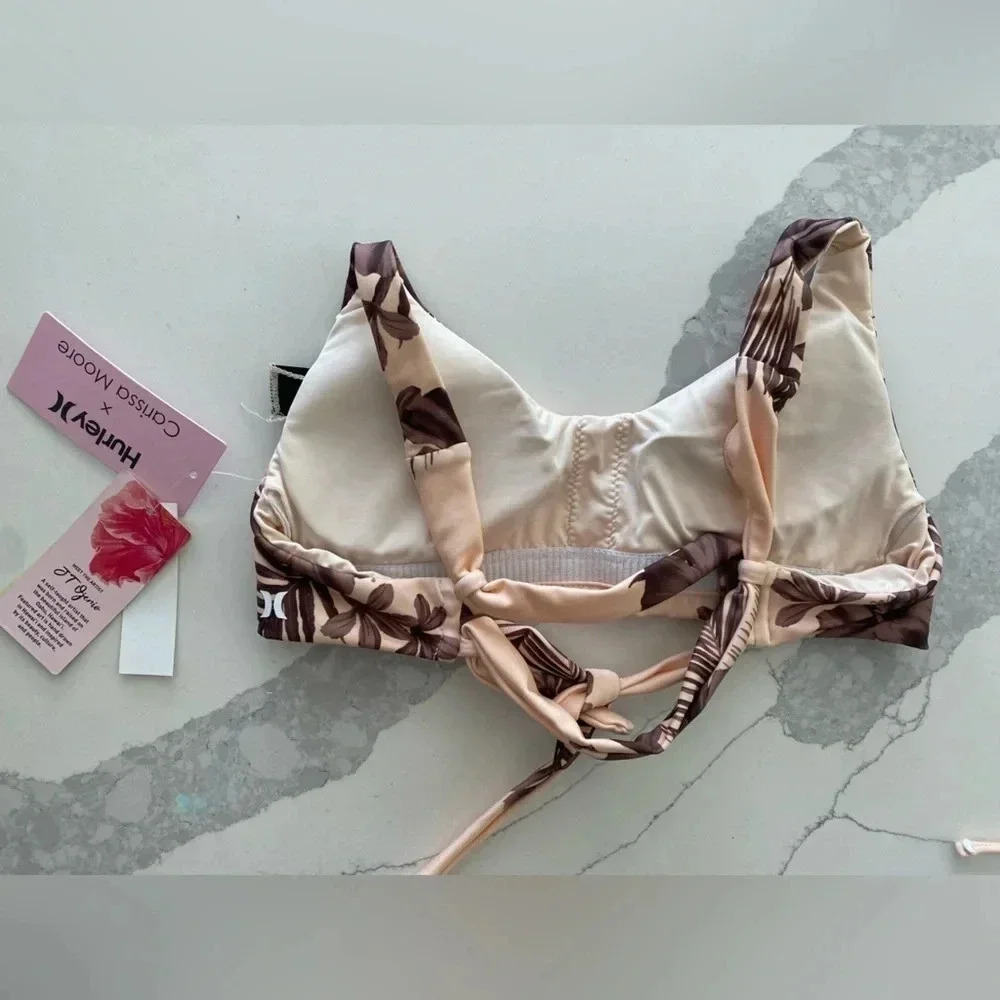 Hurley Adjustable 2-Piece Hawaiian Lei Max Top (S) Bottom (XS) Bikini Set NWT - Picture 7 of 9